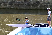 Deutsch: Kanusport bei den Olympischen Jugendspielen 2018; Tag 10, 16. Oktober 2018; Finale Jungen Einer-Kajak-Slalom: Lan Tominc (Slowenien, Gold) - Guan Changheng (China, Silber) - Tom Bouchardon (Frankreich, Bronze) English: Canoeing at the 2018 Summer Youth Olympics at 16 October 2018 – Boys' K1 slalom Gold Medal Race: Lan Tominc (Slovenia, gold) - Guan Changheng (China, silver) - Tom Bouchardon (France, bronze)