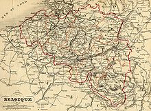 Map of Belgium in 1843: Eupen and the East Cantons were then German.