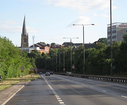 Southwards past Chesterfield