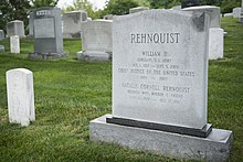 Rehnquist's grave, which is next to his wife, Nan, at Arlington National Cemetery