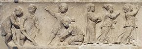 Boys and girls playing ball games (2nd-century relief from the Louvre) Children games Louvre Ma99.jpg