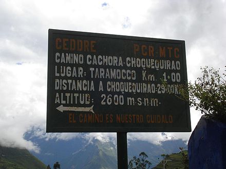 Information about the trail to Choquequirao