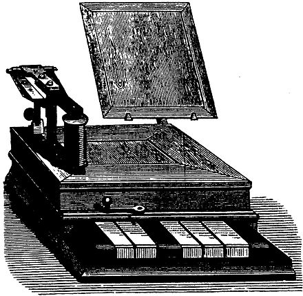 An early "piano" Baudot keyboard