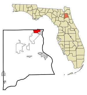 Clay County Florida Incorporated and Unincorporated areas Bellair-Meadowbrook Terrace Highlighted.svg