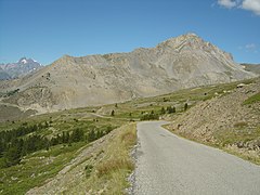 A l'oest el cim de Grand Aréa (2.869 m) vist des dels darrers quilòmetres de l'ascensió.