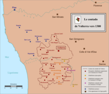 Il territorio dominato dal comune di Volterra nel 1300