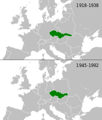 Położenie Czechosłowacji