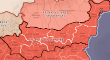 Danube (Tuna) Vilayet with borders of its constituent sanjaks Danube Vilayet with Sanjak Borders.png