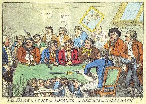 The Delegates in Council, or beggars on horseback, a contemporaneous caricature