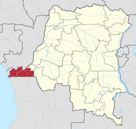 Kaart van Centraal-Kongo Kongo Central