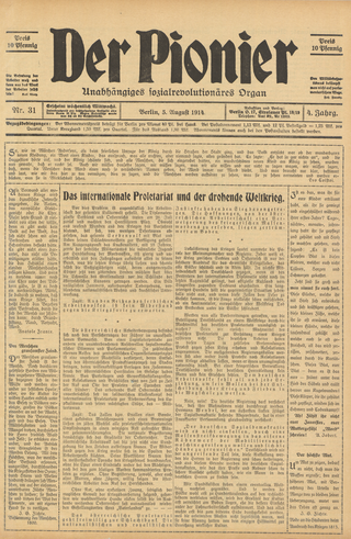 <i>Der Pionier</i> German socialist newspaper