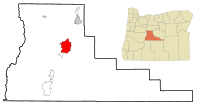 Deschutes County Oregon Incorporated and Unincorporated areas Bend Highlighted.svg