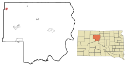 Dewey County South Dakota Incorporated and Unincorporated areas Isabel Highlighted.svg