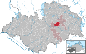 Poziția Domsühl pe harta districtului Ludwigslust-Parchim