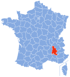 Posizion del dipartiment Drôme in de la Francia