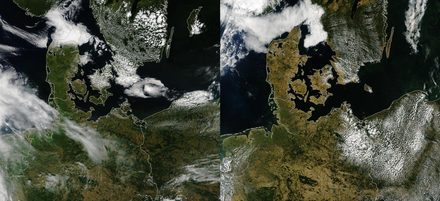 North-Central Europe on 19 July 2017 (left) and 24 July 2018 (right) Drought Denmark 2018.png