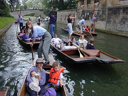 Punting is a popular activity in Cambridge