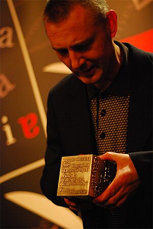 Eugeniusz Tkaczyszyn-Dycki, accepting the 2009 Nike Award for best literary work in Poland Dycki.jpg