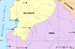 Říční síť na rozhraní Ekvádoru a Peru