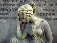 St. Cuthbert's Churchyard. Grave of Tait Family. Detail, 19th century Edinburgh. St. Cuthbert's Churchyard. Grave of Tait Family. Detail.jpg