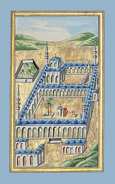 File:Edited-Khalili Collection Hajj and Arts of Pilgrimage mss 0276 fol 16b-17a-illustration of Medina dated 1265 AH (1848-9 AD)ccbysa3.0.jpg