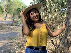 Mexican woman from Ajuchitlan del Progreso, a Nahua area, (2021). En Ajuchitlan del Progreso 01.jpg