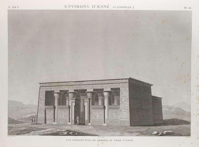 Pl.88 - Vue perspective du temple au nord d'Esné