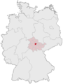 Position of Erfurt in Germany and Thuringia