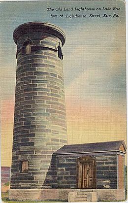 On a pre-1914 postcard Erie land lighthouse pre 1914.jpg