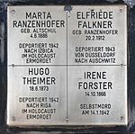 Memorial stone for Marta Ranzenhofer, Elfriede Falkner, Hugo Theimer, Irene Forster.JPG