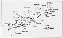 Lage der historischen Erzgebirgspässe auf einer Skizze von 1920