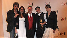 (Left to Right) Mark Irvingsen, Anne Welles, Frank Zanca, Kenneth Lui, Marie-Noelle Marquis Falsehood at ITVfest.jpg