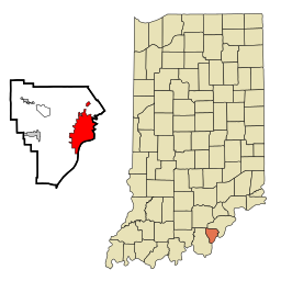 Floyd County Indiana Incorporated and Unincorporated areas New Albany Highlighted.svg