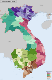 Map of division of French Indochina French Indochina 1937.png