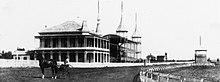 Racetrack Grandstands in 1888 Fresno Fair Grandstands 1888.jpg