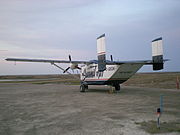 Summit Air Skyvan cargo door. It reads "Hows My Driving"