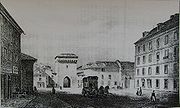 Gap, la porte Lignole, dessin d'Alexandre Debelle, Album du Dauphiné, ou recueil de dessins, de sites, villes, bourgs, églises, châteaux et portraits, tome I (1835).