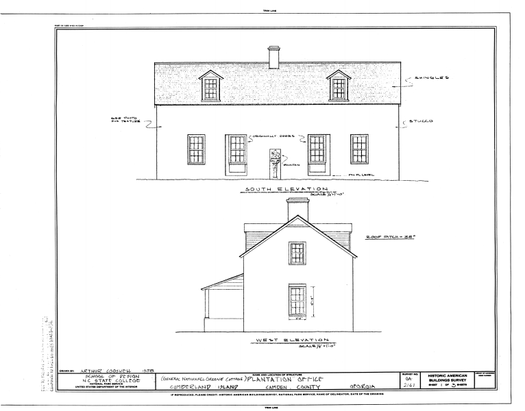 File:General Nathaneal Greene Cottage, Cumberland Island, Saint Marys, Camden County, GA HABS GA,20-CUMBI,2- (sheet 1 of 3).png