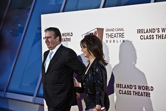 Ryan pictured with his partner Melanie Verwoerd at the opening of the Grand Canal Theatre in March 2010