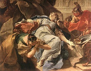 Death of Sophonisba by Giambattista Pittoni, first half of the 18th century