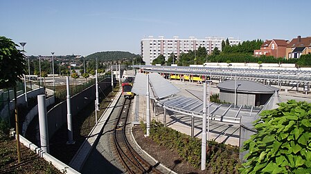 Station du métro léger, station "Soleilmont".