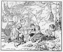 An 1883 German illustration of children playing house Glaspalast Munchen 1883 064.jpg