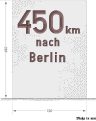 Mustervorgabe des großen Kilometersteins mit Zielortangabe in Richtung Autobahnnullpunkt (1939 eingeführt)