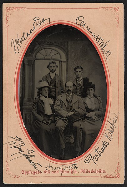 File:Group portrait of jurors for 1899 Philadelphia Photographic Society exhibition. Clockwise from top right- Clarence H. White, Gertrude Käsebier, Henry Troth, Frances Benjamin Johnston, and F. LCCN2002722376.jpg