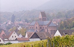 Vue de l'église et du village