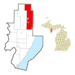 Menominee County içindeki yer