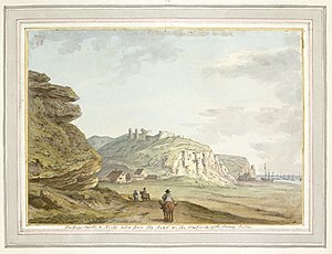 Hastings Castle in 1784 Hastings Castle and Rocks by Samuel Hieronymus Grimm 1784.jpg