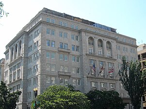The Hay–Adams Hotel, designed by Mesrobian in 1928, was built in an Italian Renaissance style.