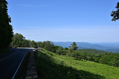 Hazeltop Ridge Overlook on Skyline Drive looking northwest Shenandoah National Park