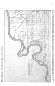 The map depicts a tract of ground containing 200,000 acres granted by the Virginia Convention to Richard Henderson and Company in 1778. The tract lies on the Kentucky side of the Ohio and includes the present town of Henderson. Henderson Kentucky Grant Map.pdf